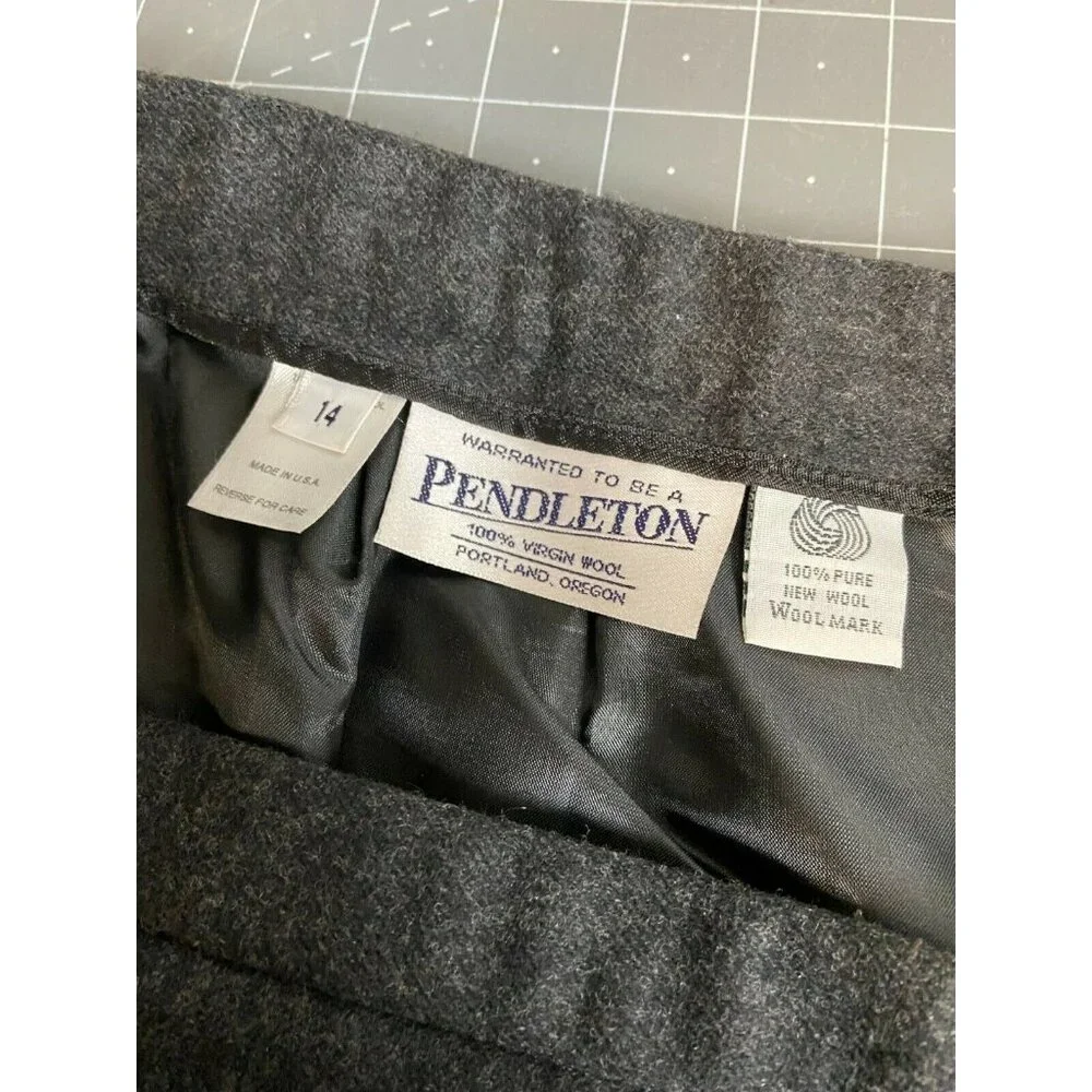 Pendleton Women's Skirt Suite 100% Virgin Wool Gray Skirt & Blazer Sz. 14 B45#2 - Picture 4 of 4
